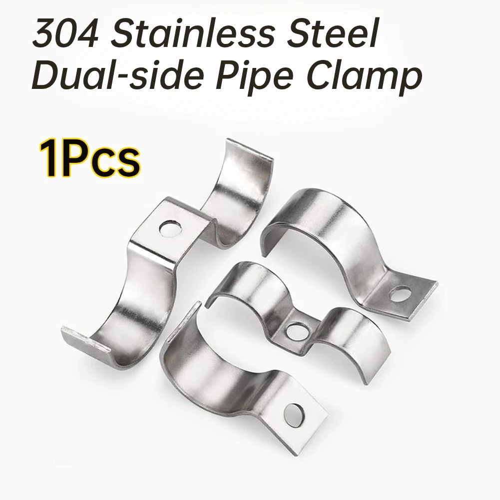 Dual Side Pipe Clamp Thickened 304 Stainless Steel 22-40mm Pipe Clamp Bracket For Fixing Buckle Line/Wire/Tubing/Gas Hose Pipe