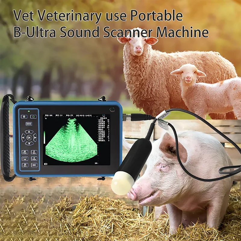 Portable Animals Ultrasound Veterinary Machine Fat Handheld Scanner For Equine Cow Camels Goat Dog Cat