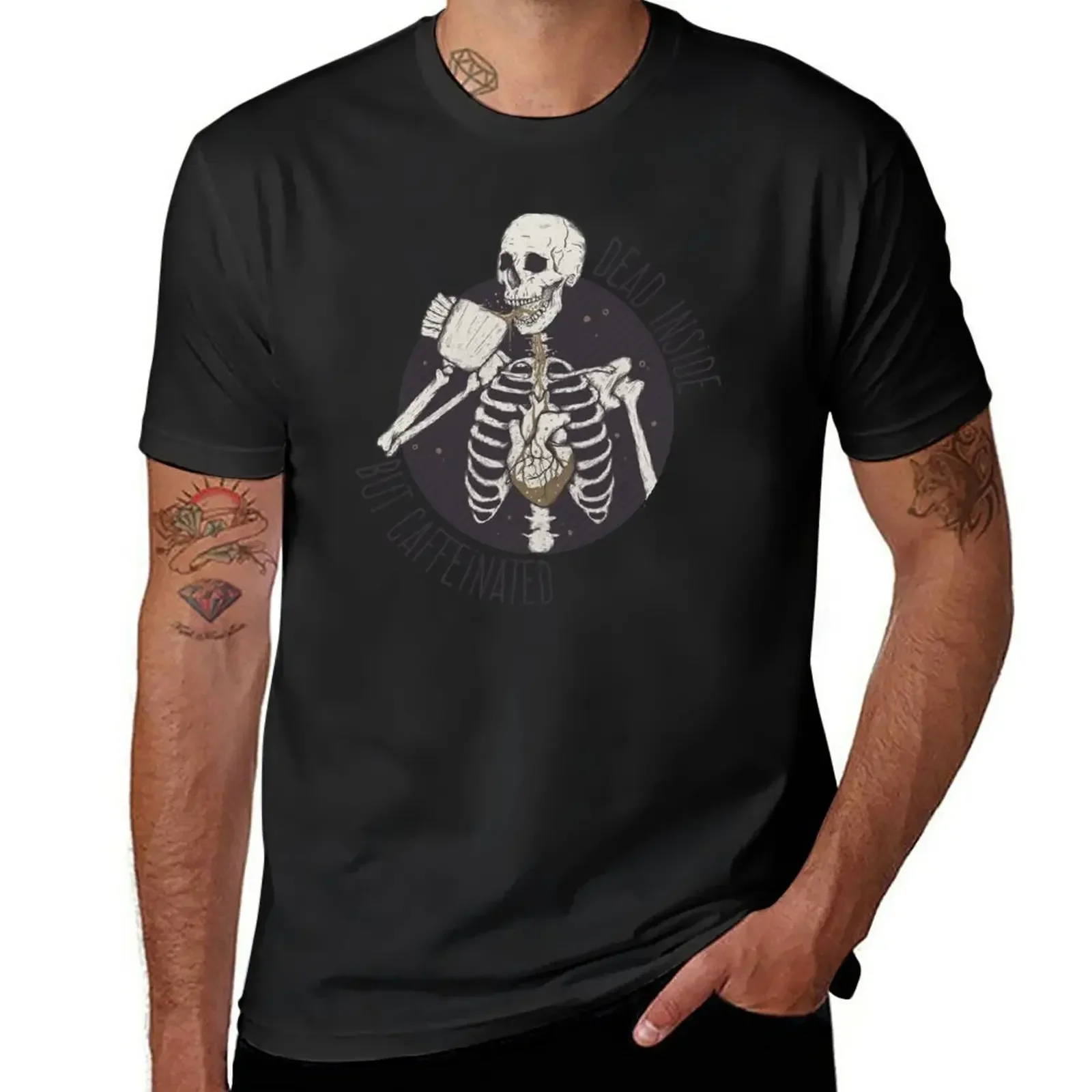 Dead inside but caffeinated T-Shirt anime stuff graphic t shirt vintage cheap stuff sports fans plain black t shirts men