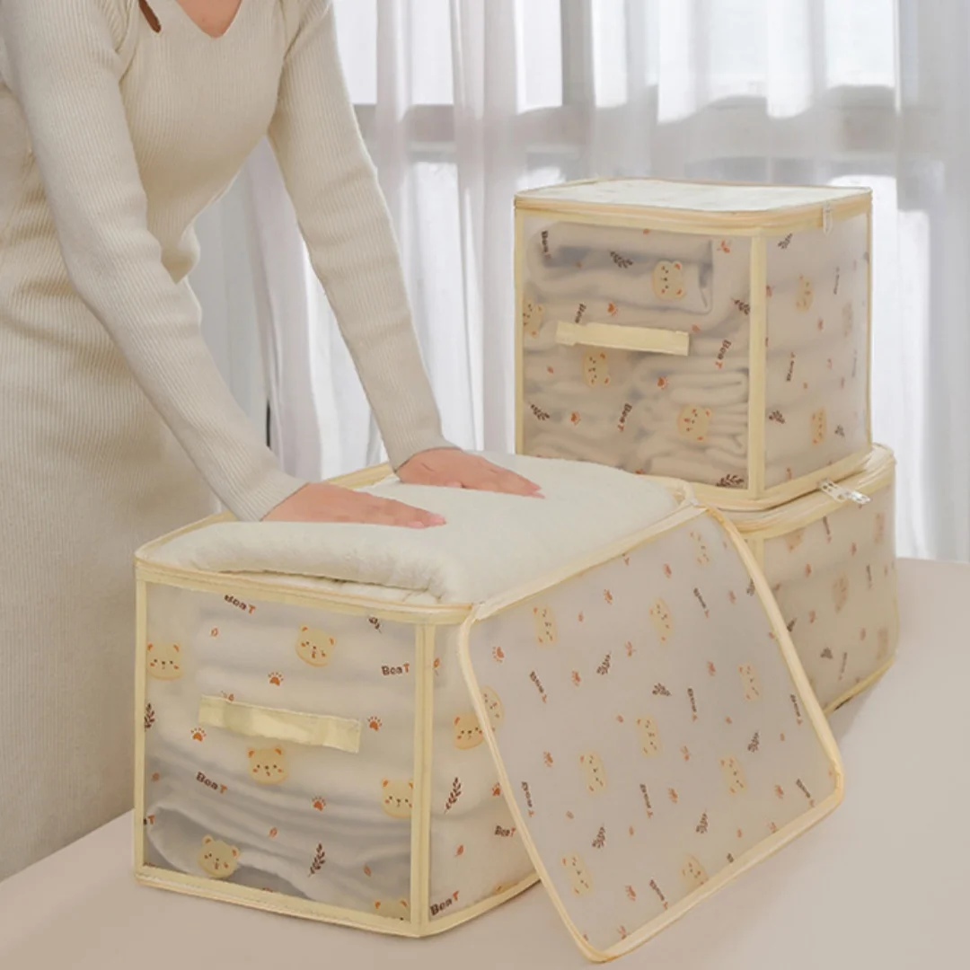 New Large Capacity Cartoon Pattern Clothing Blanket Storage Bag,Multiple Specifications.Sturdy,Durable, Luggage Dust Bag