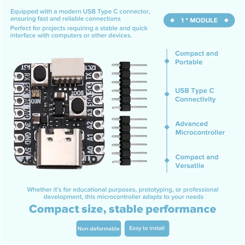 

M18K-4900 QT Py RP2040 Микроконтроллер USB Type C Компактный микроконтроллер идеально подходит для проектов электроники и робототехники своими руками