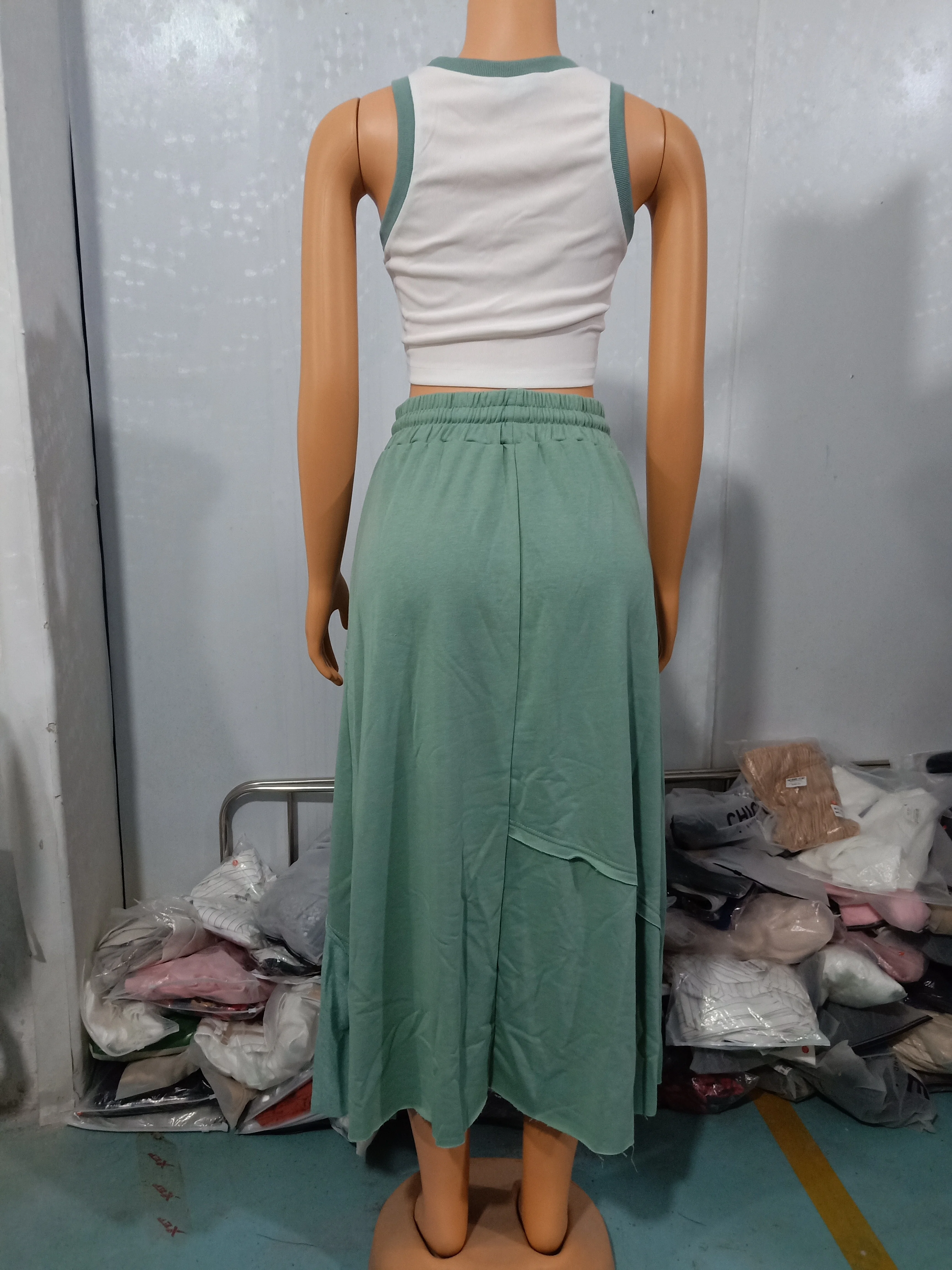 Trajes de moda para mujer 2024 Primavera Verano última combinación de ceremonia dulce informal Color sólido sin mangas camiseta sin mangas conjunto