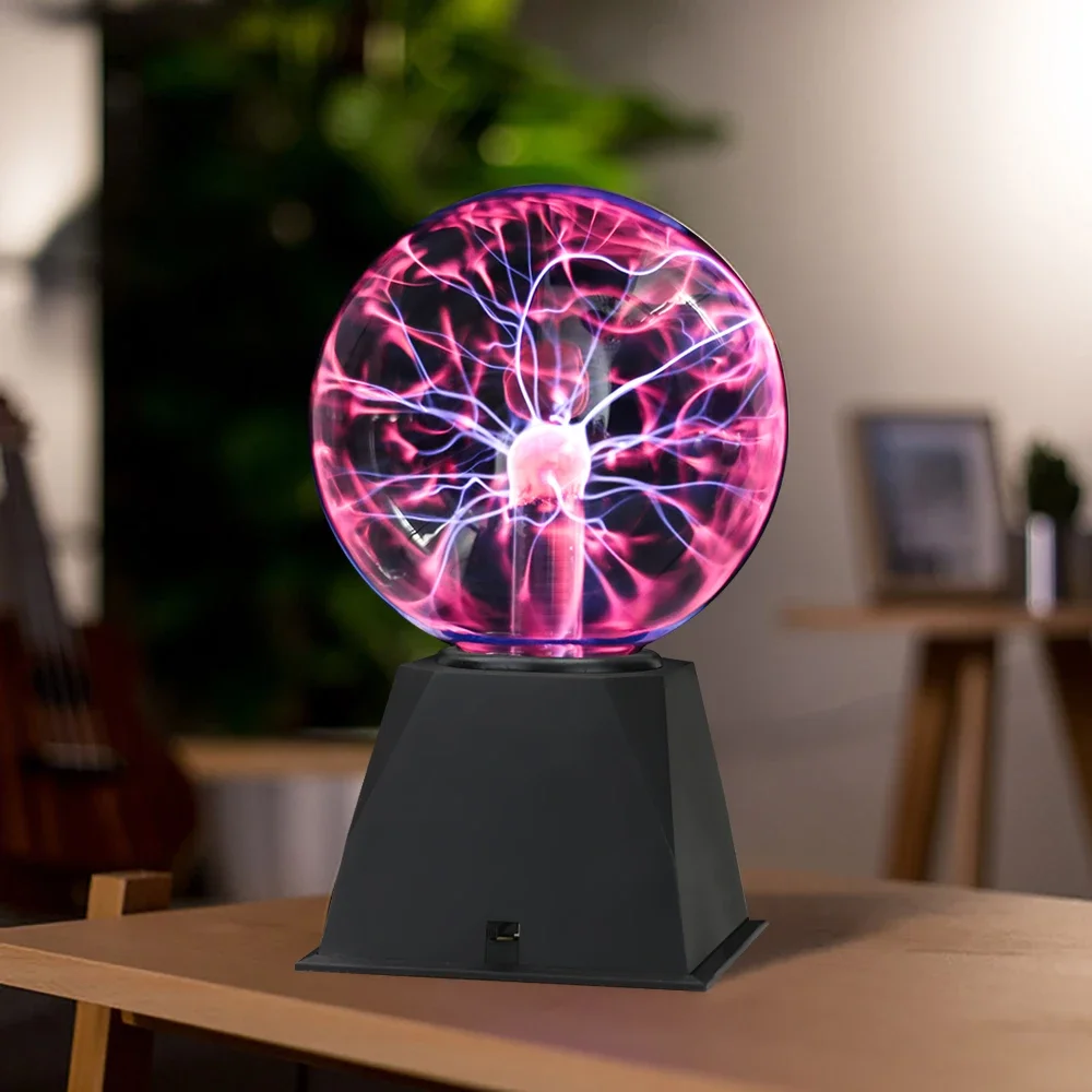 Novidade bola de plasma de cristal mágico luz sensível ao toque 5 6 8 polegadas led luz noturna bola de plasma de vidro esfera luzes de mesa usb