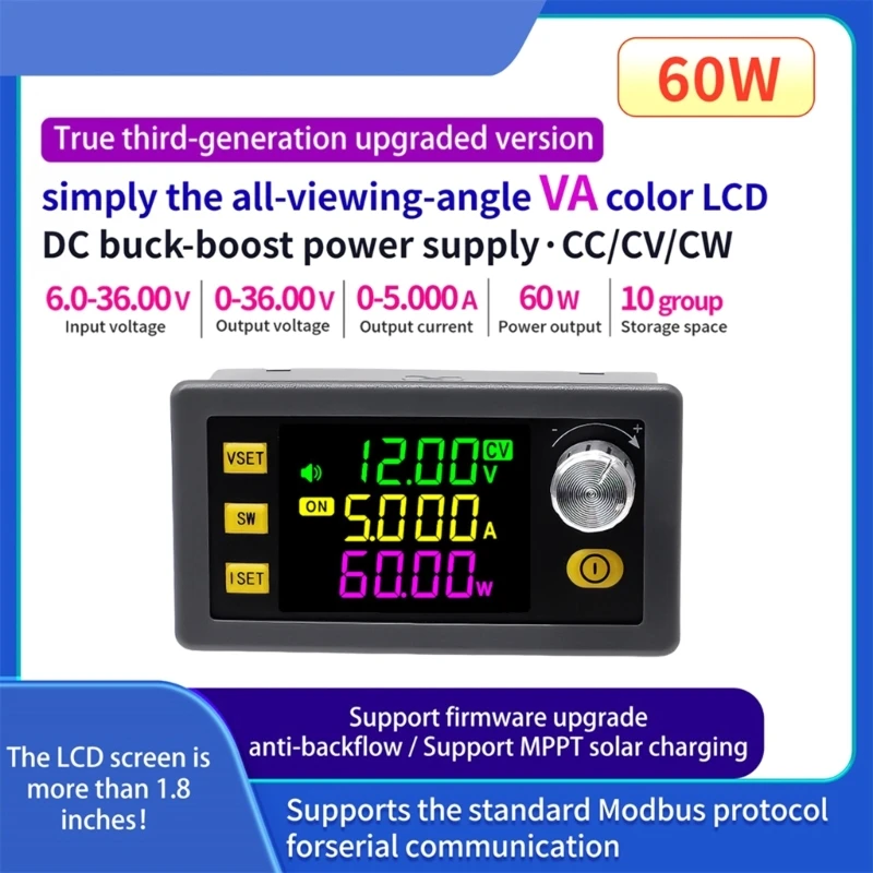 Direct Current Bucking Converter 6-36V to 0-36V 5A 60W Adjustable Power Supply Step Down Voltage Regulator LCD Display DropShip