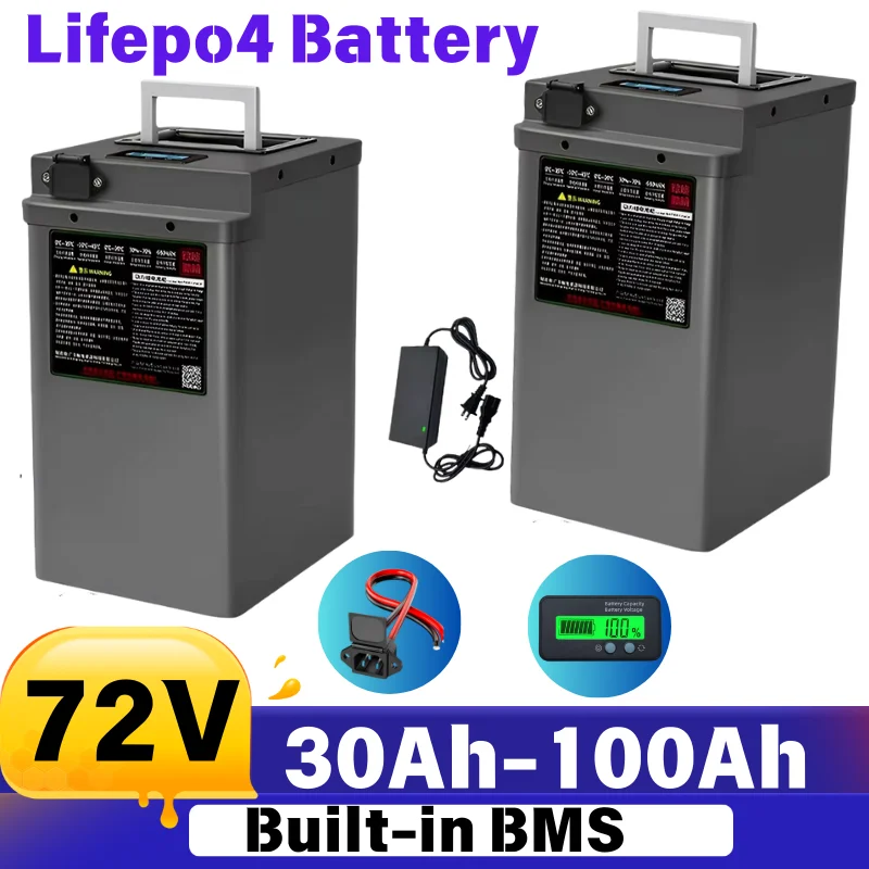 

72V Lithium Lifepo4 Battery BMS 24S for 1000W 2000W 3000W Golf Cart rRV - 30Ah 40Ah 50Ah 60Ah 70Ah 80Ah 90Ah Options Available