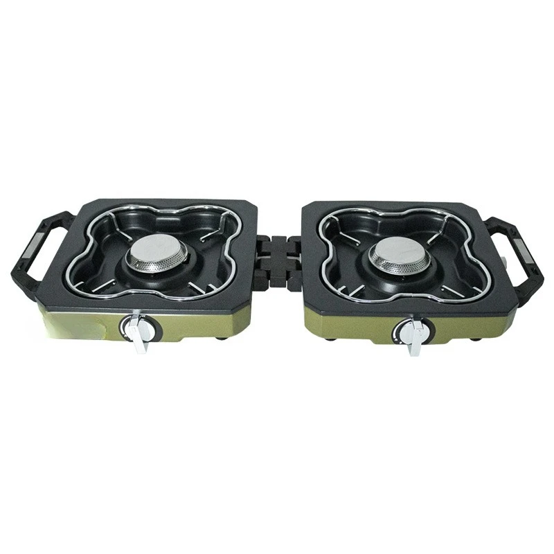 Outdoor folding shell stove Split outdoor picnic stove Portable outdoor camping double head stove