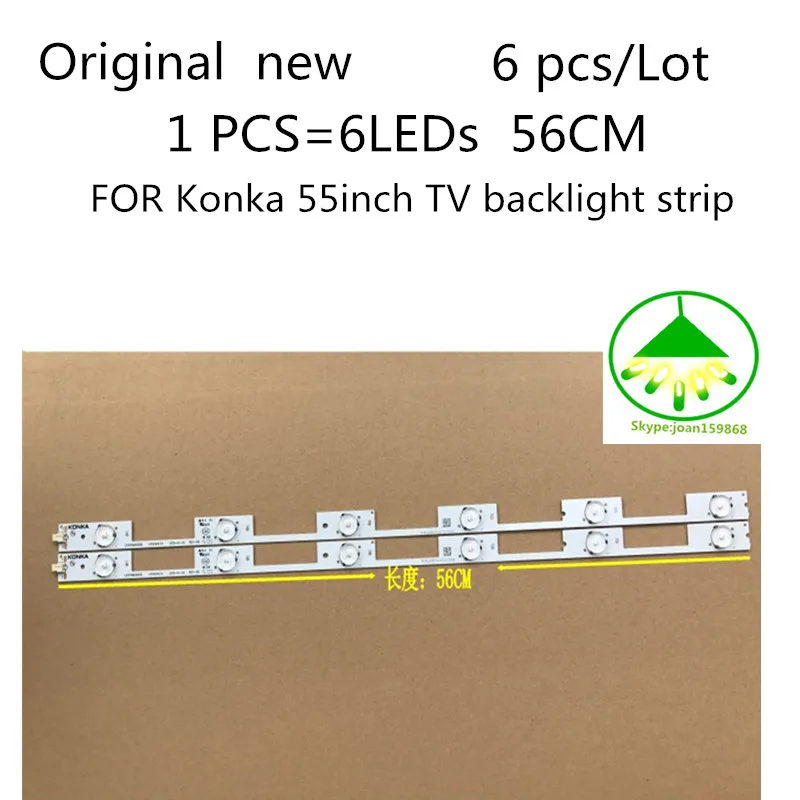 

FOR 100%NEW-original 6PCS/Lot FOR Konka 55inch TV LED55K35A LED55M2600B 35020474 72000820YT LCD backlight bar 6 light 56cm