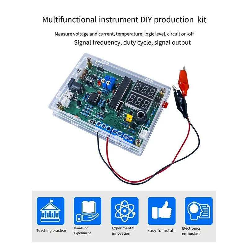 Multi-Function Meter DIY Soldering Kit Voltage Current Temperature Measurement PWM Signal Generator Loose Part TJ-56-693-A27R