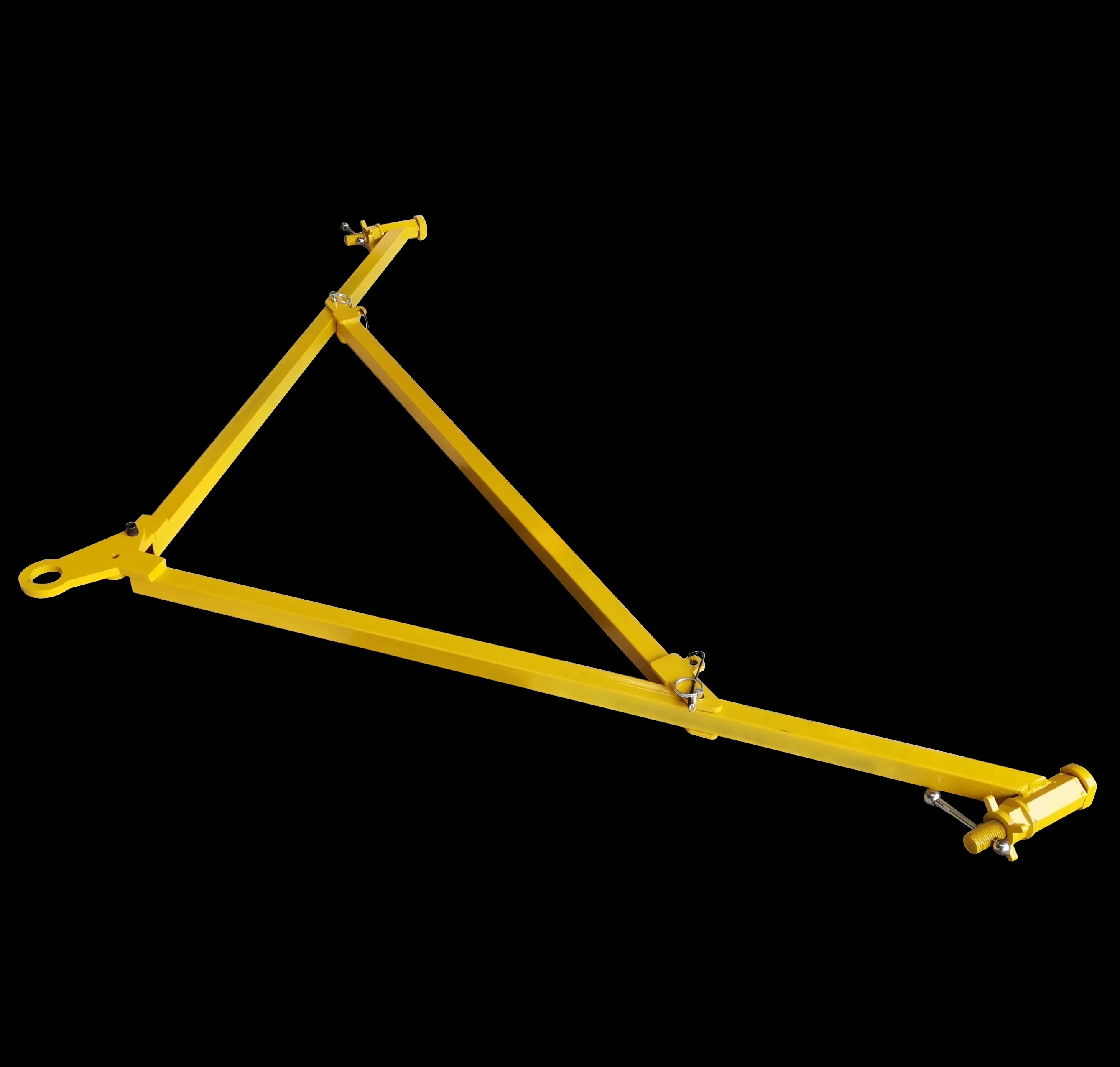 Frame Towing Kit Dolly Hitch Powder Coated Yellow 35 Tons Steel ISO Shipping Container Rigid Tow Bar Triangular Trailer