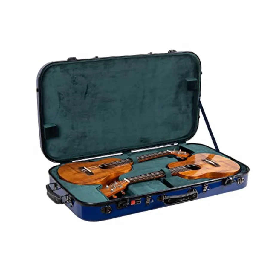 

Двойной футляр из стекловолокна Crossrock с замком TSA для двух концертных/теноровых укулеле, темно-синий CRF2020DTUNVBL