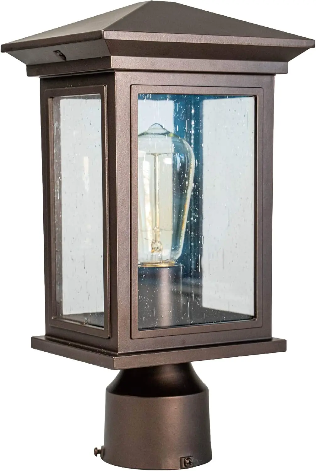 

Waterproof Outdoor Post Light with Tempered Glass, Bronze Finish for Patio Garden Yard Pathway