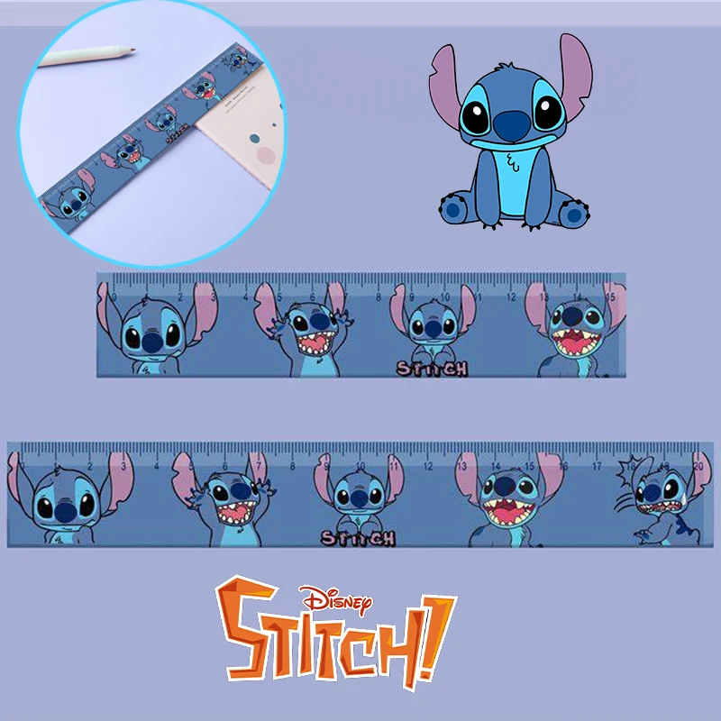 Disney Stitch Ruler Acrylic 15cm/20cm Drawing Student Special Stationery Tools Children's Cartoon Measuring Ruler Supply Prizes