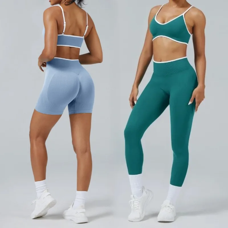 

Seamless Yoga Set - Backless Sports Bra & Quick-Dry Leggings Running Fitness Pilates Gym Workout Outfit Two Piece Set Women