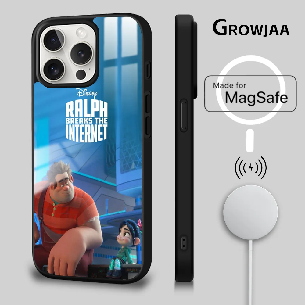 Wreck-It Ralph  Cartoon Magsafe Phone Case For iPhone 15 14 13 12 11 Pro Max Plus Mini Mirror Wireless Magnetic Cover