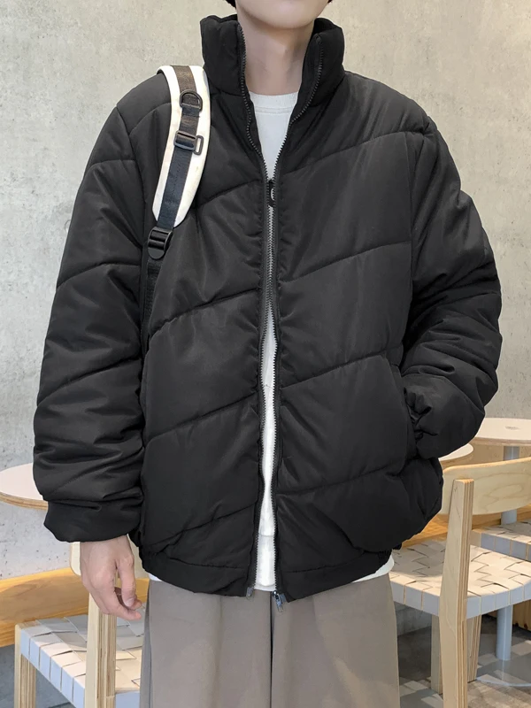 

Insulated Fce Lined Stand Collar down Jaet Men's Winter Loose Sli Bread American Trendy Brand Warm Du down Cotton ...