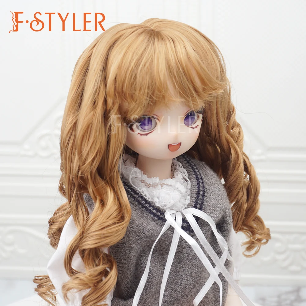

Парик FStyler для куклы с длинными волнистыми завитками, стильная кукла BJD, мягкие синтетические мохеровые волосы различных цветов, аксессуары для волос на заказ, 1/3 1/4