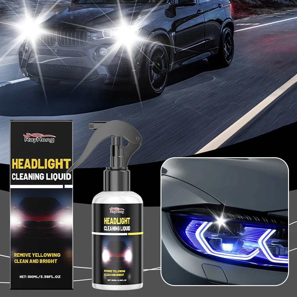 

Plastic Headlamp Brightener Care Agents Long-Term Polishing Cleaning Solution Harsh Weather Visibility