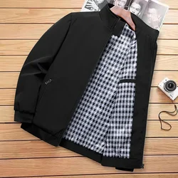2024 Casual Solid Slim Bomber Jacket Men Autumn Business Overcoat New Baseball Jackets Men's Jacket M-6XL Smart Casual Coats Top