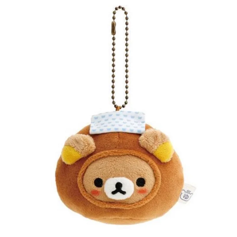 الدب الصغير أنيمي دمية المفاتيح Rilakkuma Kawaii المحمصة اللحم مانتو أفخم قلادة الكرتون حلية هدايا عيد للفتيات