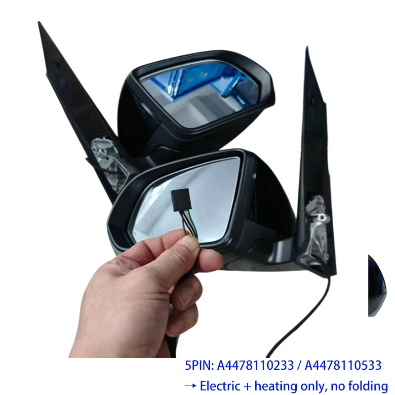 5 Pin Side Rearview Mirror Assembly For Mercedes Benz W447 Vito V-Class EQV LHD Electric Heating Rear View Mirror OE A4478110233