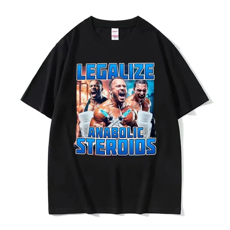 إضفاء الشرعي على الستيرويدات اللياقة البدنية ميمي تي شيرت المرأة ريترو الهيب هوب كول الصالة الرياضية الملابس تي شيرت الذكور موضة تي شيرت الشارع الشهير