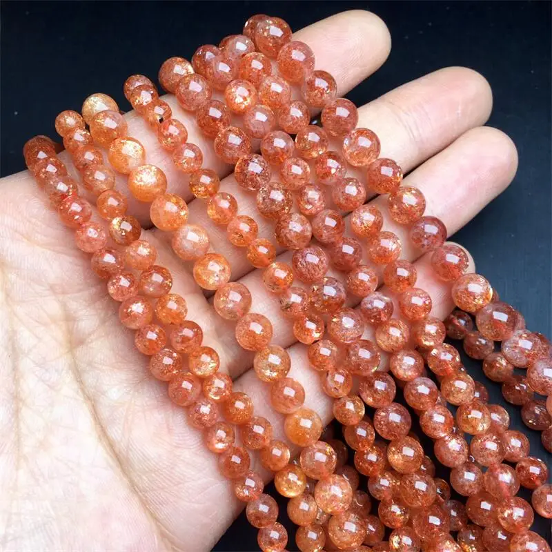 6MM Natural Gold Sunstone Triple Circle Bracelet Women Fashion Charm Crystal Healing Energy Yoga Jewelry Gift 1PCS