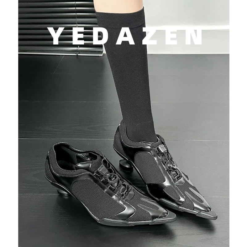 

Серия Chimera Высокий каблук Sports oes Женский дизайн с острым носком Универсальный Casual oes Асимметричный каблук Bla Одинарный ...