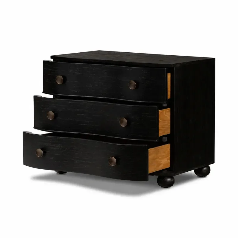 American Retro Bedside Table Bedroom Nightstand High End Exquisite Storage Cabinet for Modern Home Decor Furniture