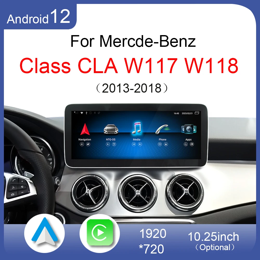 

Автомобильный DVD-плеер для Mercedes Benz CLA W117 W118 CLA200 2013-2018 Android 12 CarPlay, радио, GPS-навигация, мультимедийный плеер, HD экран