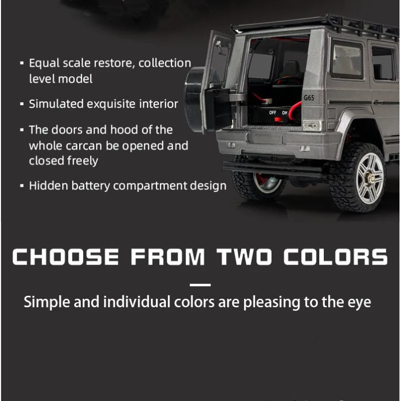 Whole Car lights Open Door Professional RC Truck Model 1:24 Full Scale 4WD Brake Function Simulation Interior MINI RC Car Toy