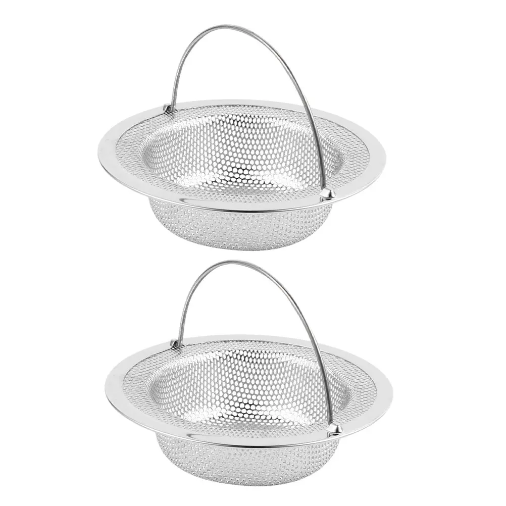 

2pcs Stainless Steel Strainers Kitchen Drain Filters Anti-Clogging Dense Hole Design Durable For Bathroom Bathtub Laundry Sink