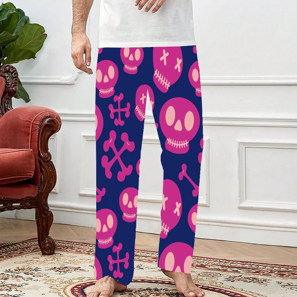 Skulls Halloween Pattern Pajama Pants Mens Womens Lounge Pants Super Soft Unisex Sleep Pajama Bottoms with Pockets Drawstring