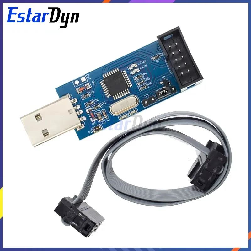 Estardyn New USBASP USBISP AVR Programmer USB ISP USB ASP ATMEGA8 ATMEGA128 Support Win7 64K 10Pin To 6 Pin Adapter Board