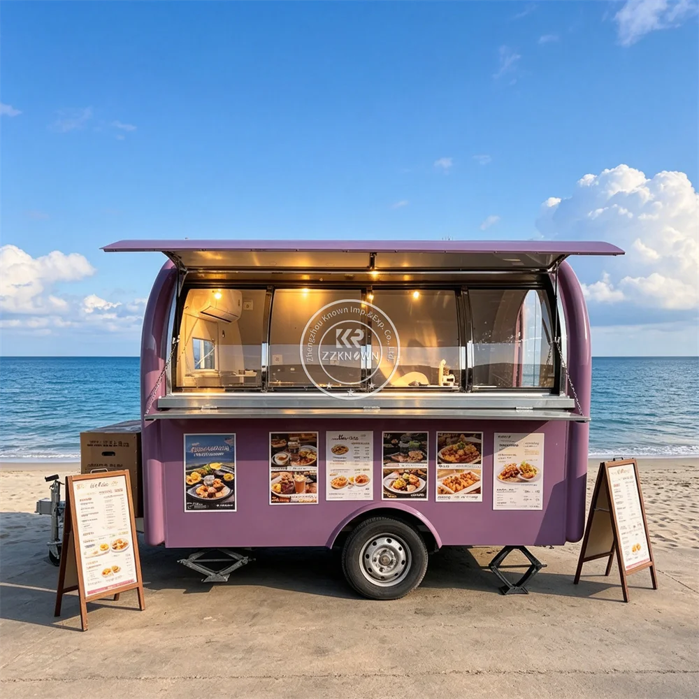 Mobile Kitchen Trailer Food Cart Custom Dessert Food Trailer Concession Trailer BBQ Bubble Tea Food Truck Equipped Kitchen
