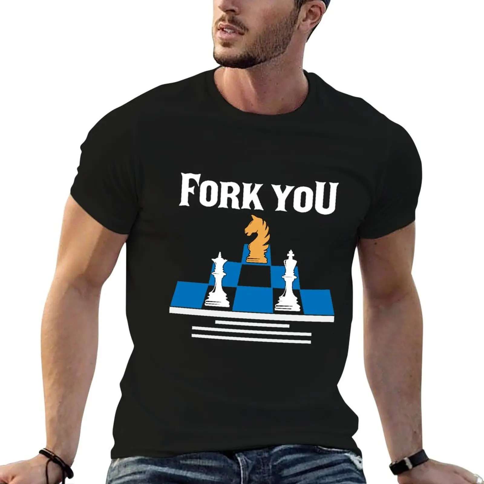 Chess Chess - Fork You T-Shirt vintage anime shirt tops Men's t shirts