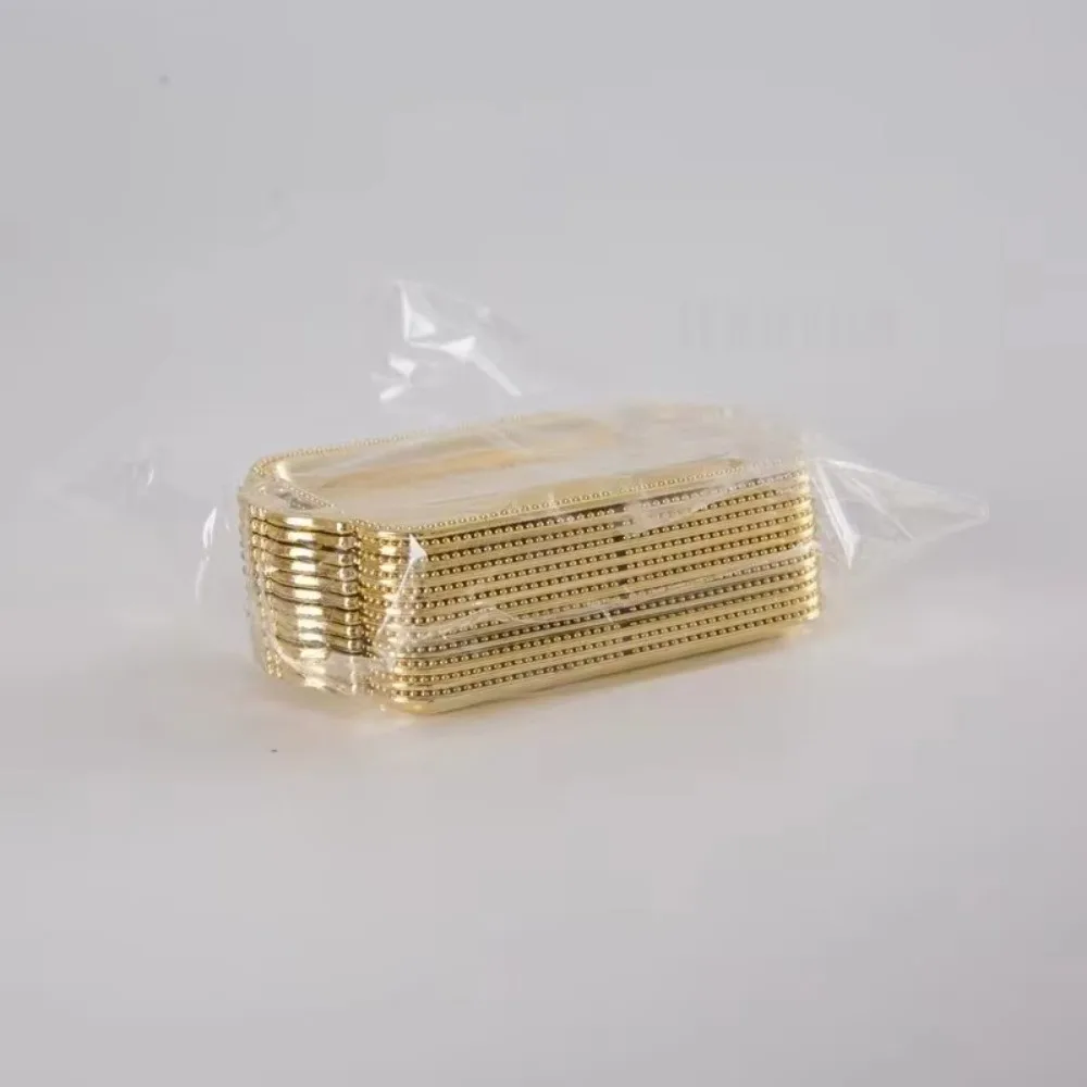 5pcs 10 Pieces Set Storage Mini Tray Rectangular Shape Mini Size Plastic Serving Tray Plastic Material Gold Silver Color