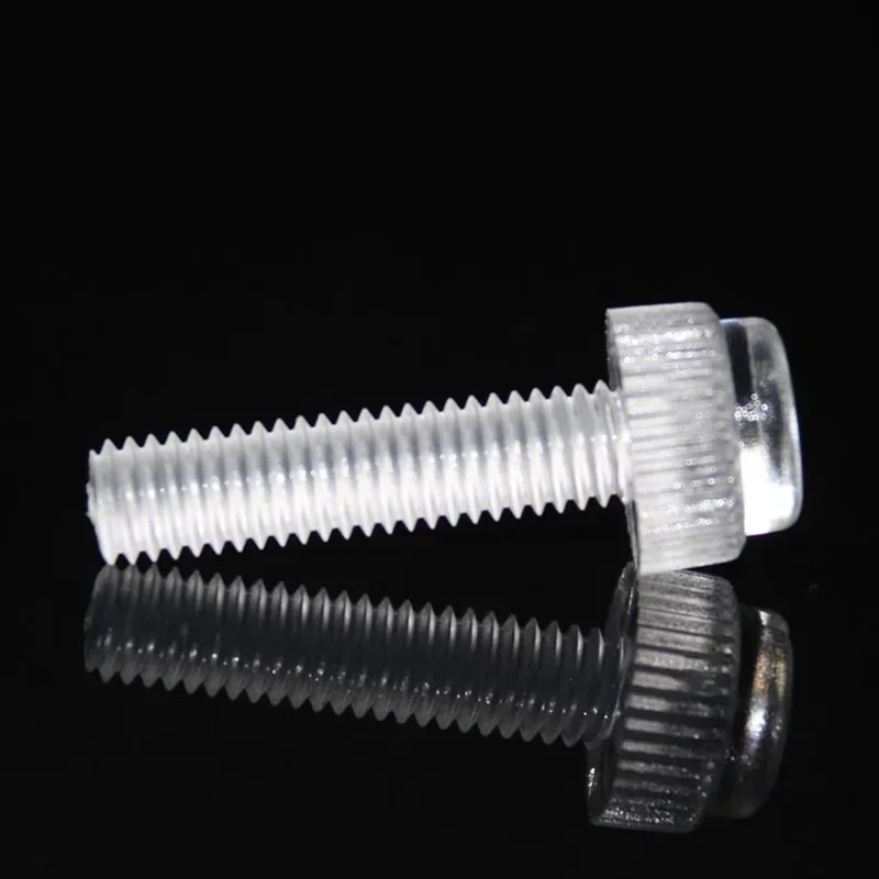 1000pcs M5 Acrylic PC Transparent Thumb Slotted Hand Bolts Twist Screw Computer Knurled Hand Tighten Screws