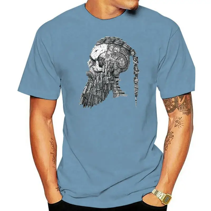 Mùa Hè 2020 Ragnar Lothbrok Norse Viking Đầu Lâu Unisex Đen Áo Thun S-3Xl Tee