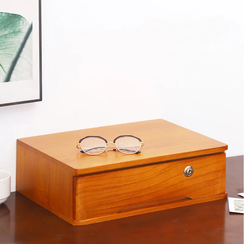 1/2/3 Tier Desktop-Aufbewahrung sbox, Holz schubladen organisator mit abschließbaren Schubladen, keine Montage erforderlich