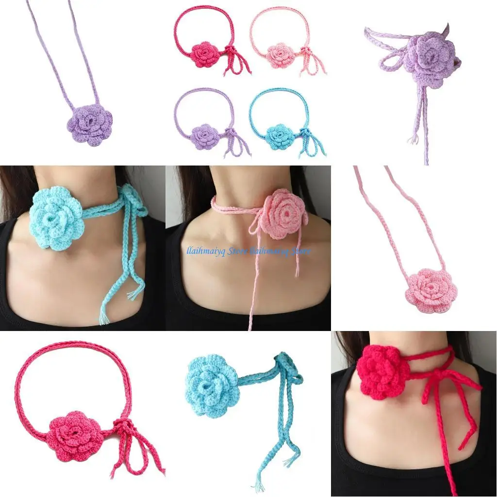 

573B Braided Necklace Rope Necklace Adjustable Chain Necklace Suitable for Any Outfit