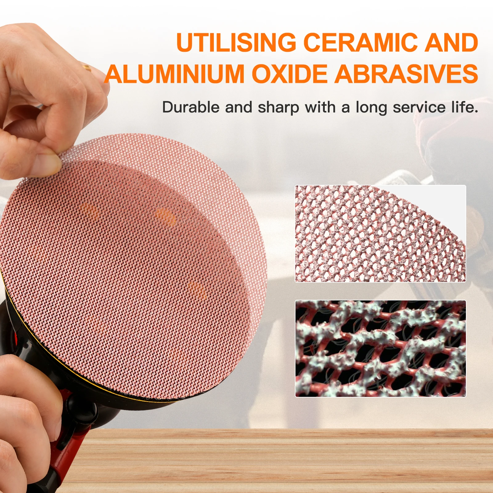 5 بوصة شبكة الرملي أقراص هوك وحلقة جلخ الغبار الحرة القرص مكافحة حجب صافي الصنفرة ورقة للجسم السيارات الخشب دريوال المعادن
