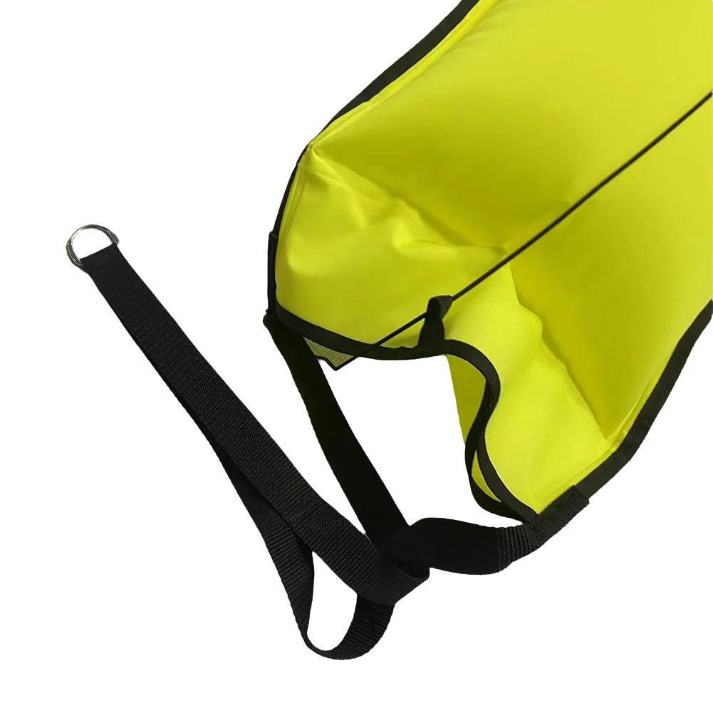 A56XQ Cintura di sollevamento per galleggiamento per immersione Ad alta visibilità 140 libbre Valvola di sovrapressione Borsa di sollevamento per salvataggio subacqueo per lo snorkeling B