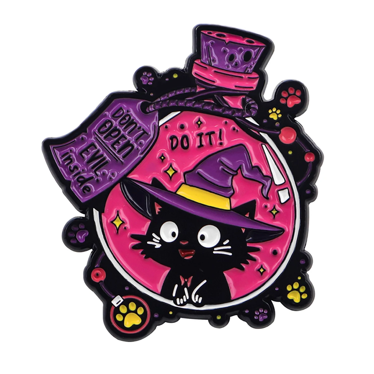 

Cute Witch Black Cat Enamel Pin Brooches Bag Lapel Pins Cartoon Badges on Backpack Accessories Decorative Jewelry Gifts