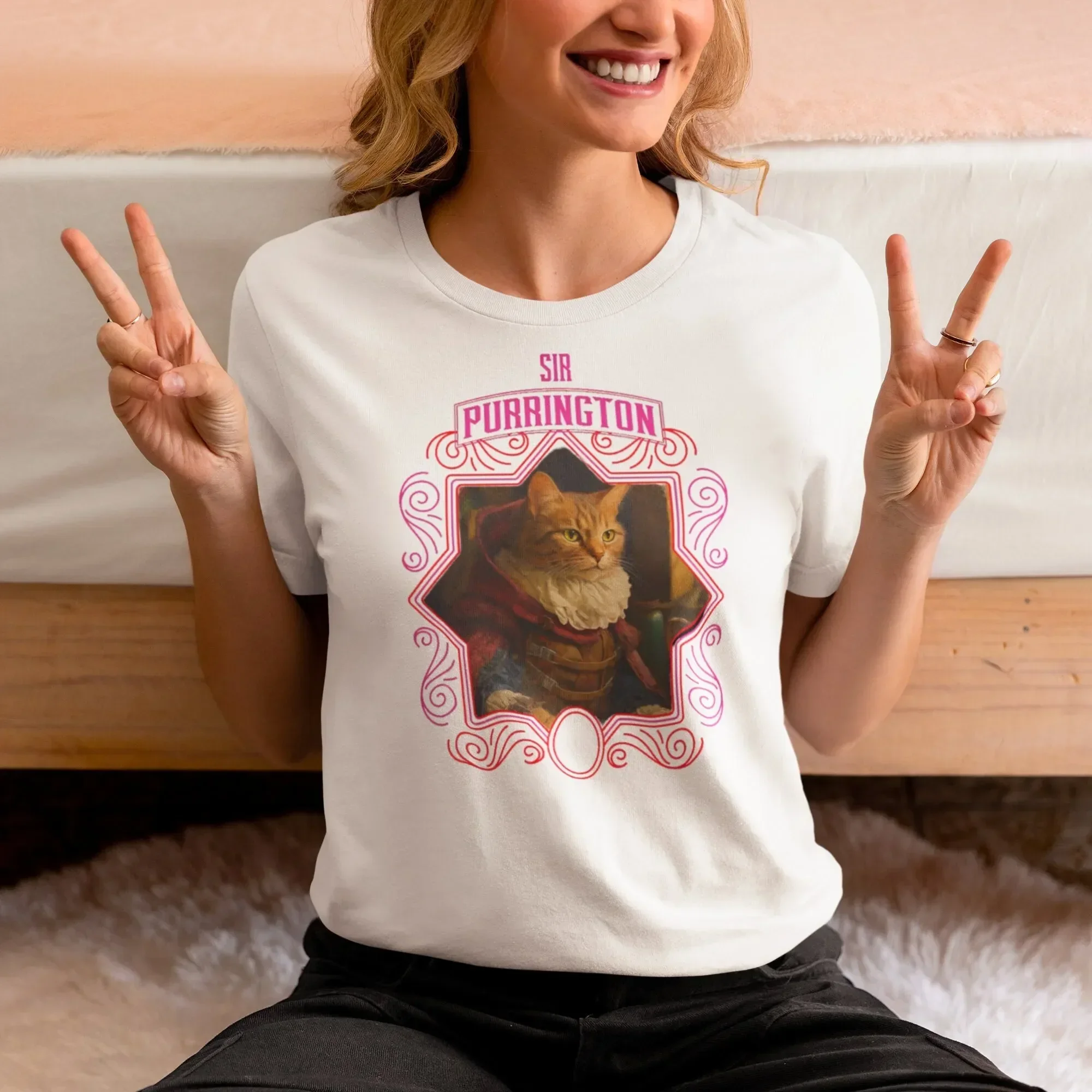 Sir Purrington Whimsical Bronze Age Cat T Shirt Unique Feline Humor Apparel