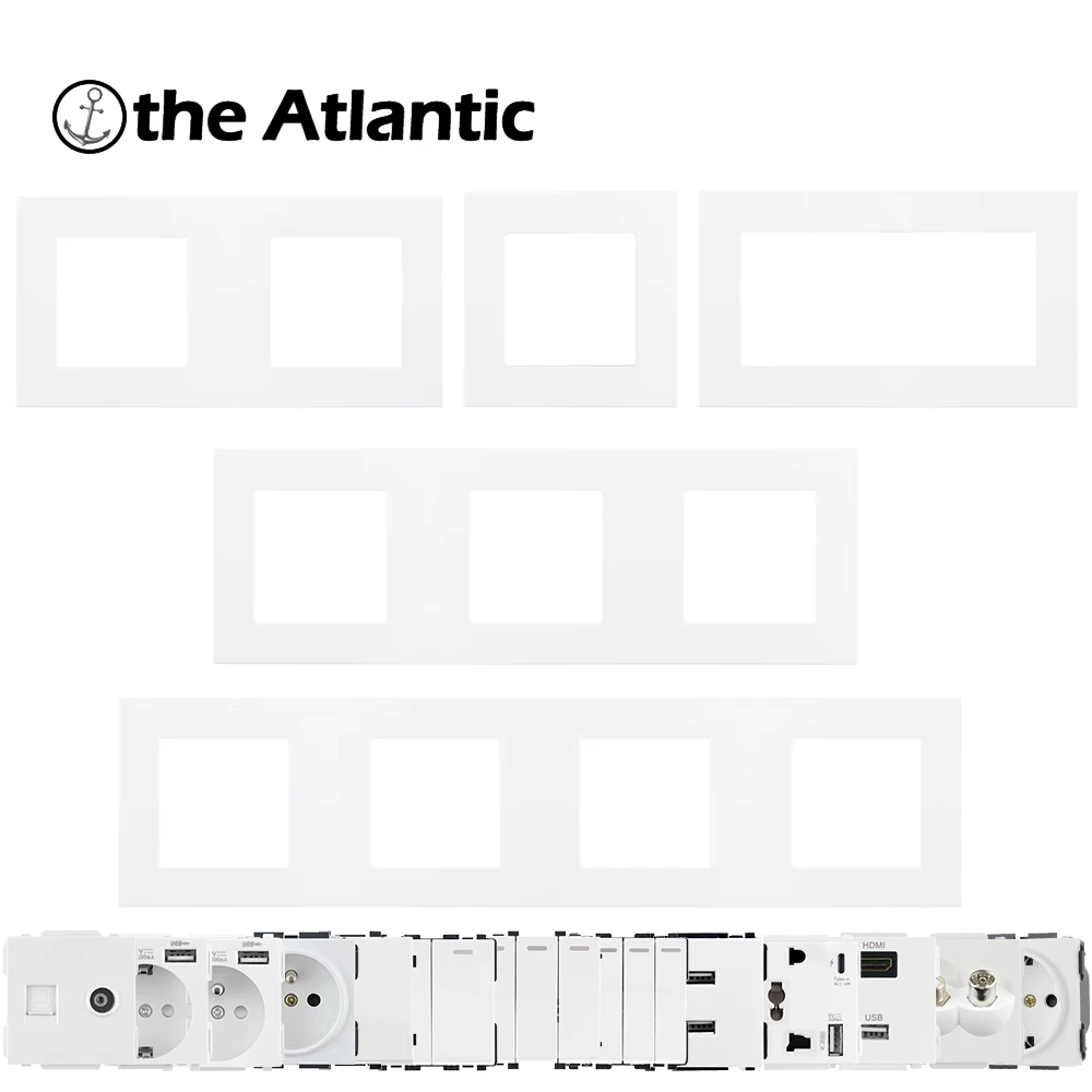 

S Series - White Plastic Frame Wall Power Socket DIY Module USB Light Switch C-Type RJ45 TV Antenna Audio Lighting Switch Module