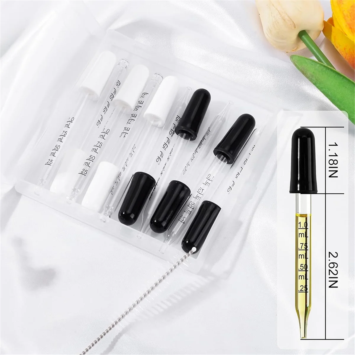 10Pcs Eye Dropper with Durable Rubber Head, 1Ml Glass Dropper, Liquid Droppers for Oils, Precise Pipette DroppersJADD