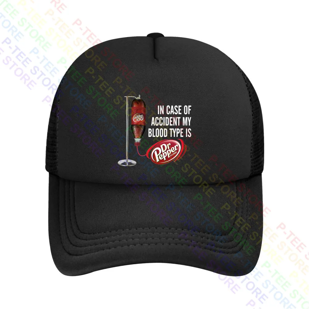 In Case Of Accident My Blood Type Is Dr.Pepper Baseball Cap Snapback Caps Knitted Bucket Hat