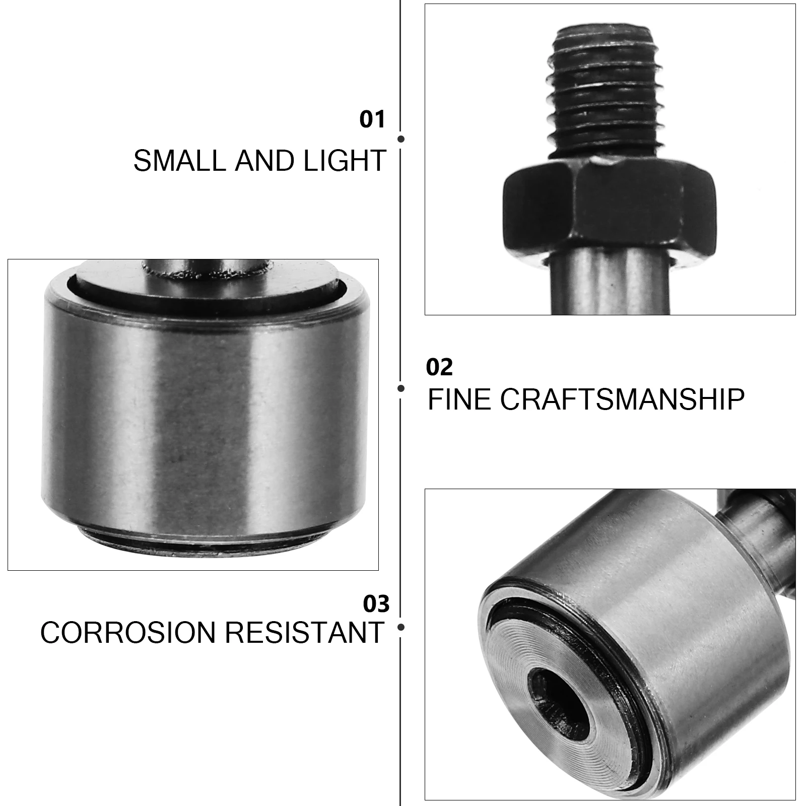 

4 Pcs Cf10 Cam Follower Kr22 Needle Bearing Roller Bearings Turntable Bolt-type Silver Steel