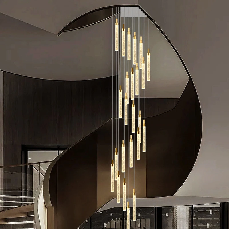 

Modern home staircase decoration crystal chandelier staircase chandelier living room ceiling lamp home decoration indoor lightin