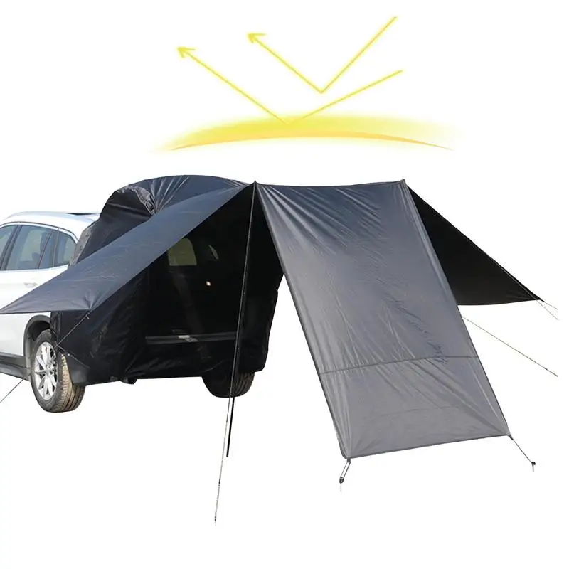 

Camping SUV Trunk Tent Portable Car Rear Door Tent SUV 3 sided extended shade tent Outside Shelter for car Outdoor Tent ﻿